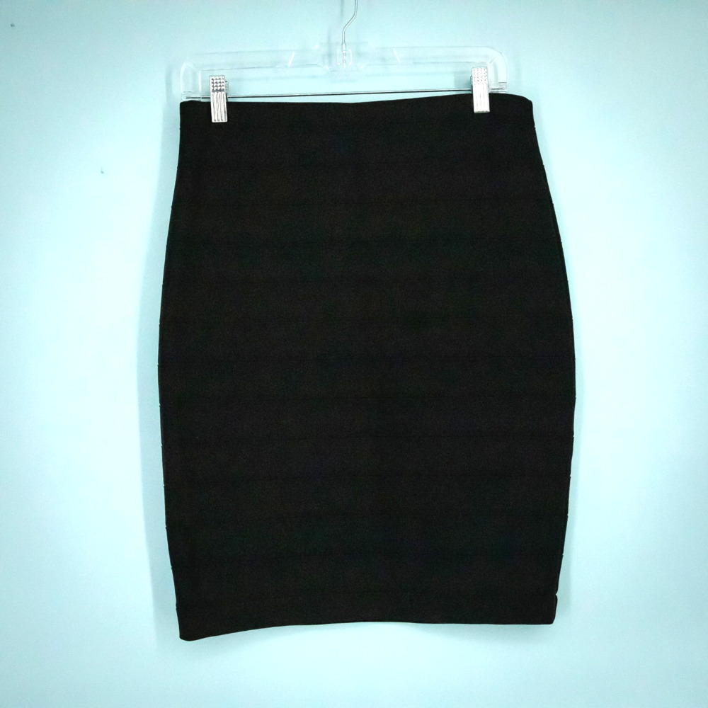 Joseph Ribkoff Size 10 Black Bandage Pencil Straight Pull On Fitted Knit Skirt
